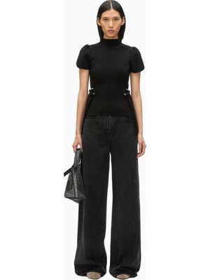 3.1 Phillip Lim Compact Rib Tulip Triko Dik Yaka Kadın Bluz