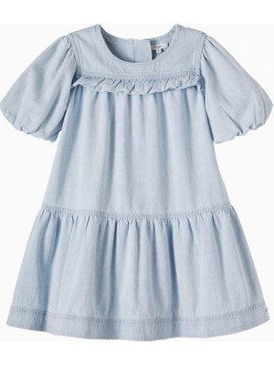 Chloe Chloé Kids Fırfırlı Kot Kız Çocuk Elbise