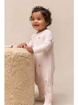 The White Company The White Company Organik Pamuklu Kiraz Nakışlı Kız Bebek Uyku Tulumu