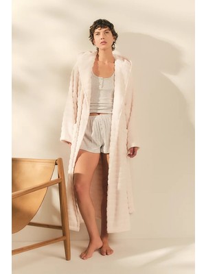 The White Company Organik Pamuk Hydrocotton Kapüşonlu Unisex Bornoz