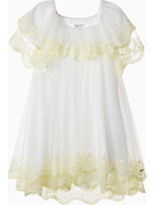 Chloe Chloé Kids Altın Işlemeli Tül Elbise Kız Çocuk