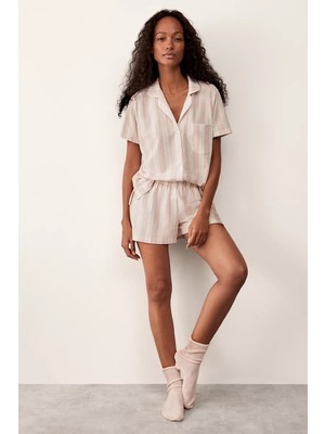 The White Company Serinletici Henley Kadın Kısa Pijama Takımı