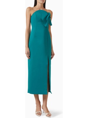 Acler Manton Dark Pacific Straplez Midi Kadın Elbise