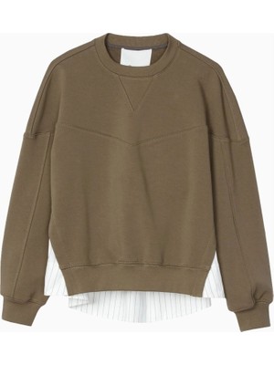 3.1 Phillip Lim French Terry Poplin Detaylı Tasarım Kadın Sweatshirt