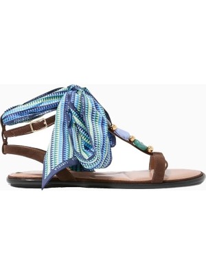 Kurt Geiger Carvela Sorrento Gem Taşlı Süet Kadın Düz Sandalet