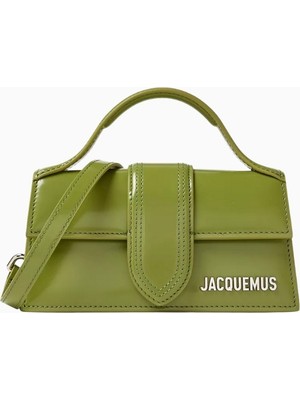 Jacquemus Mini Le Bambino Parlak Deri Çanta, Üstten, Saplı Manyetik Kapak