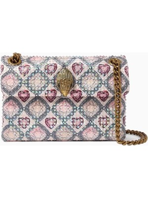 Kurt Geiger Mini Fabric Drench Kensington Taşlı Zincir Askılı Tasarım Kadın Omuz Çantası