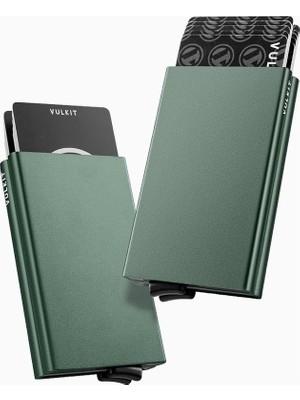 Vulkit Rfıd Nfc Korumalı Metal Çift Kartlı Minimal Erkek Kartlık Cüzdan