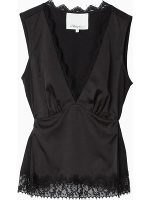 3.1 Phillip Lim Cami Dantel Detaylı Lüks Tasarım Kadın Bluz