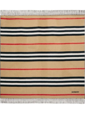 Burberry Icon Stripe Kaşmir Yün Karışım Lüks Battaniye