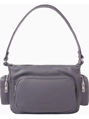 Represent Utility Shoulder Bag, Lüks Mavi Deri Omuz Çantası, Fonksiyonel ve Şık