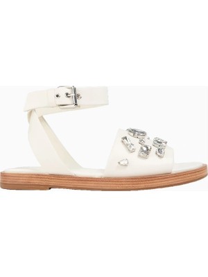 3.1 Phillip Lim Nadine Kristal Süslemeli %100 Deri Lüks Tasarım Kadın Sandalet