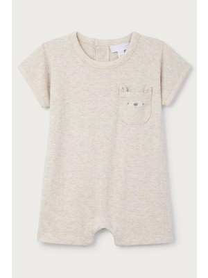 The White Company Organik Pamuklu Ayıcık Nakışlı Bebek Tulum
