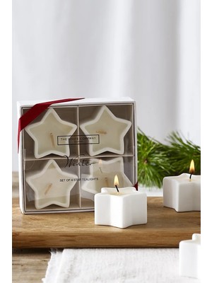 The White Company Tealight   Kış Kokulu Yıldız Mum Seti 4'lü