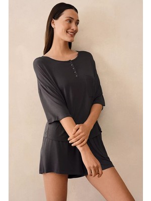 The White Company Serinletici Henley Kadın Kısa Pijama Takımı