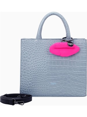Buffalo Big Boxy Henkeltasche, Kroko Desenli Tote Çanta