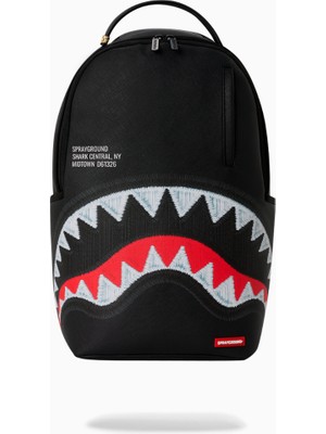 Sprayground Shark Central Black Embroidered Sırt Çantası