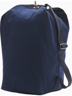 04651 / A Trip In A Bag Kanvas Süet Detaylı Lacivert Unisex Duffle Çanta