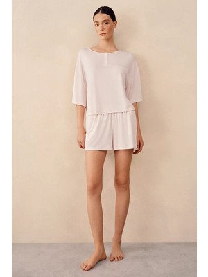 The White Company Serinletici Henley Kadın Kısa Pijama Takımı
