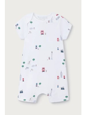 The White Company Organik Pamuklu Londra Desenli Bebek Shortie Uyku Tulumu