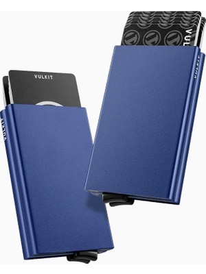 Vulkit Rfıd Nfc Korumalı Metal Çift Kartlı Minimal Erkek Kartlık Cüzdan