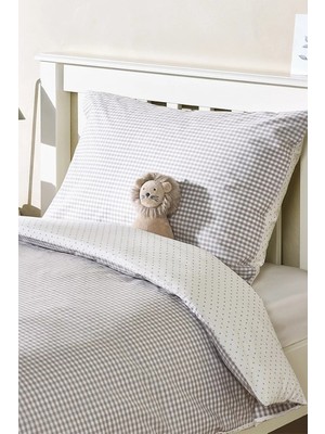 The White Company Çift Taraflı Organik Pamuk Ekose Çocuk Yastık Kılıfı