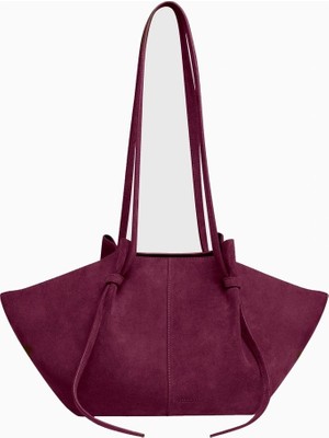 Yuzefi Mochi Wine Süet El Işçiliği Lüks Tasarım Tote Çanta