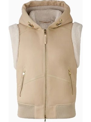 Bogner Sport Fine Sand Lambskin ve 4-Way Stretch Detaylı Kadın Yelek, Bej