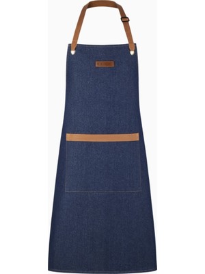 Le Creuset Denim Mutfak Önlüğü Deri Detaylı Pamuk