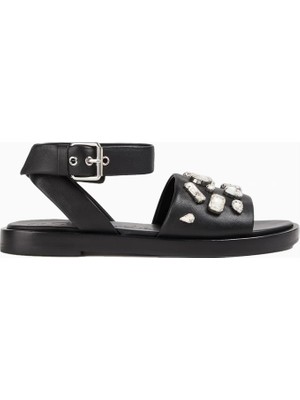 3.1 Phillip Lim Nadine Kristal Süslemeli %100 Deri Lüks Tasarım Kadın Sandalet