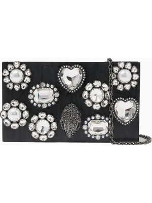 Kurt Geiger Crystal Box Taşlı Lüks Tasarım Kadın Clutch