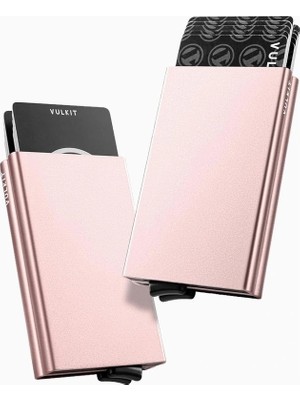 Vulkit Rfıd Nfc Korumalı Metal Çift Kartlı Minimal Erkek Kartlık Cüzdan