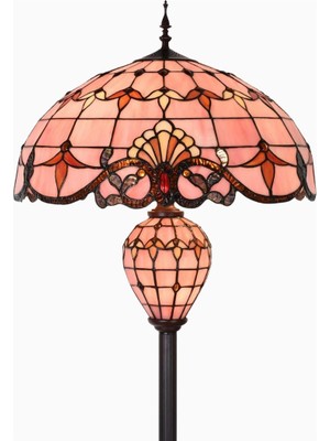 Bieye L50897 El Yapımı Barok Tiffany Vitray Çift Işıklı Lambader 163 cm