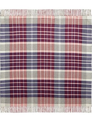 Burberry Ekose Desenli Yün Kaşmir Karışımlı, Püsküllü Lüks Battaniye