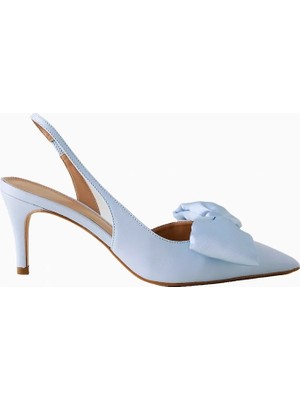 Anthropologie By Anthropologie Kadın Saten Fiyonk Detaylı Slingback Topuklu Ayakkabı
