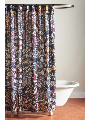 Anthropologie Desenli %100 Pamuklu Renkli Banyo Duş Perdesi