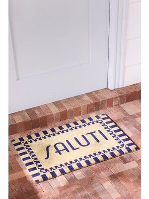 Anthropologie Saluti Geometrik Desenli Baskılı Coir Paspas
