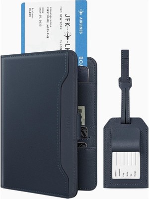 Vulkit Rfıd Korumalı Vegan Deri Unisex Pasaport Cüzdanı