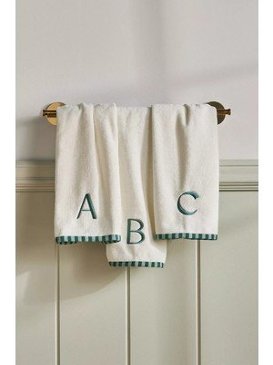 Anthropologie Monogram %100 Pamuk Işlemeli El Havlusu