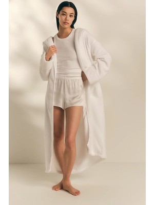 The White Company Organik Pamuk Hydrocotton Kapüşonlu Unisex Bornoz
