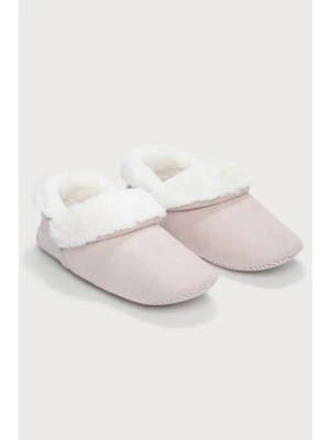 The White Company Suni Süet Peluş Astarlı Kadın Ev Botu Terlik