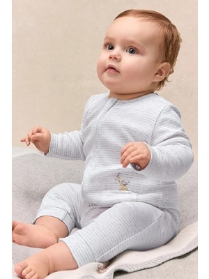 The White Company Organik Pamuklu Parti Hayvanları Nakışlı Cepli Bebek Uyku Tulumu