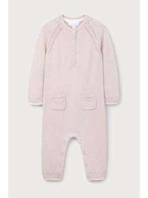 The White Company Kaşmir Karışımlı Ajurlu Örgü Kız Bebek Tulumu