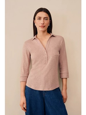 The White Company Organik Pamuklu Jarse Kadın Gömlek