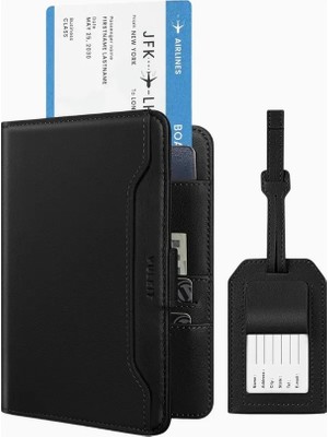 Vulkit Rfıd Korumalı Vegan Deri Unisex Pasaport Cüzdanı