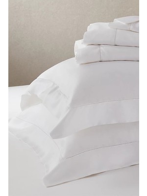 The White Company Alba Mısır Pamuğu ve Eri Ipek Karışımlı Düz Çarşaf