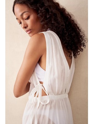 The White Company V Yaka Maxi Kadın Plaj Elbisesi