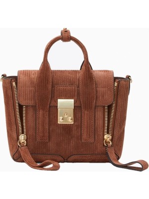 3.1 Phillip Lim Embossed %100 Deri Süet Kadın Mini El ve Omuz Çantası