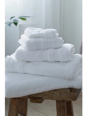 The White Company Classic Double Border %100 Pamuk Büyük Boy Banyo Havlusu