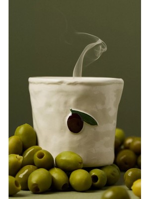 Anthropologie Paddywax Bistro Olive Zeytin Aromalı Dekoratif Seramik Mum